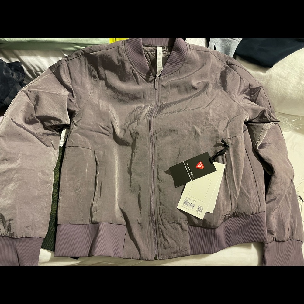 Lululemon dusky lavender bomber jacket nwt size 14